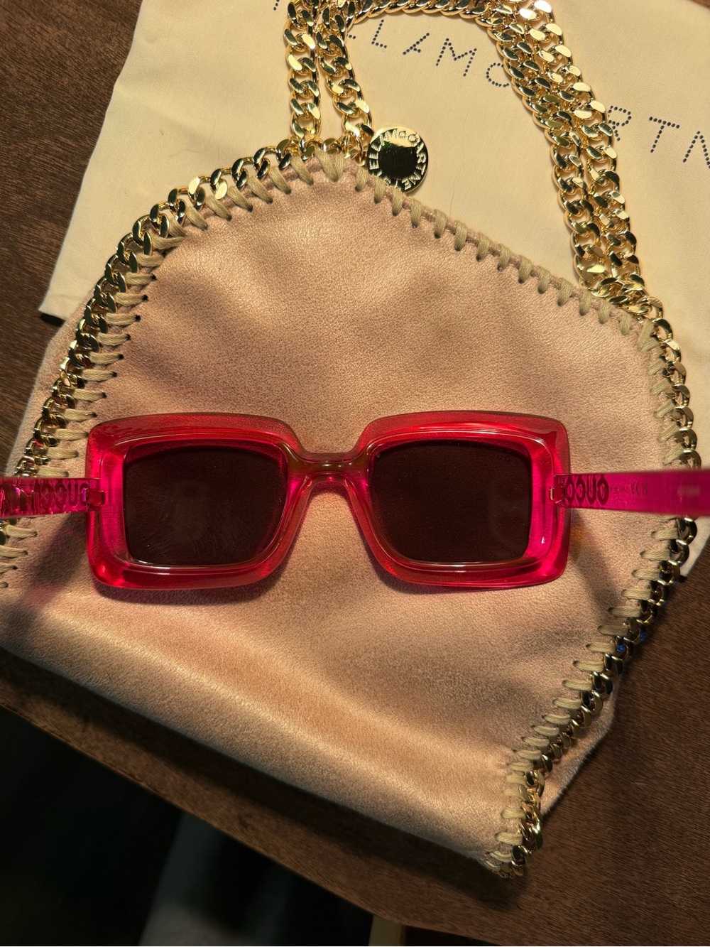Gucci Hot Pink Transparent Square Sunglasses Large Square Oversized 100% auth - Picture 10 of 13
